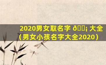 2020男女取名字 🐡 大全（男女小孩名字大全2020）